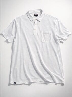 johnnie-O Classic White Short Sleeve Polo with Chest Pocket